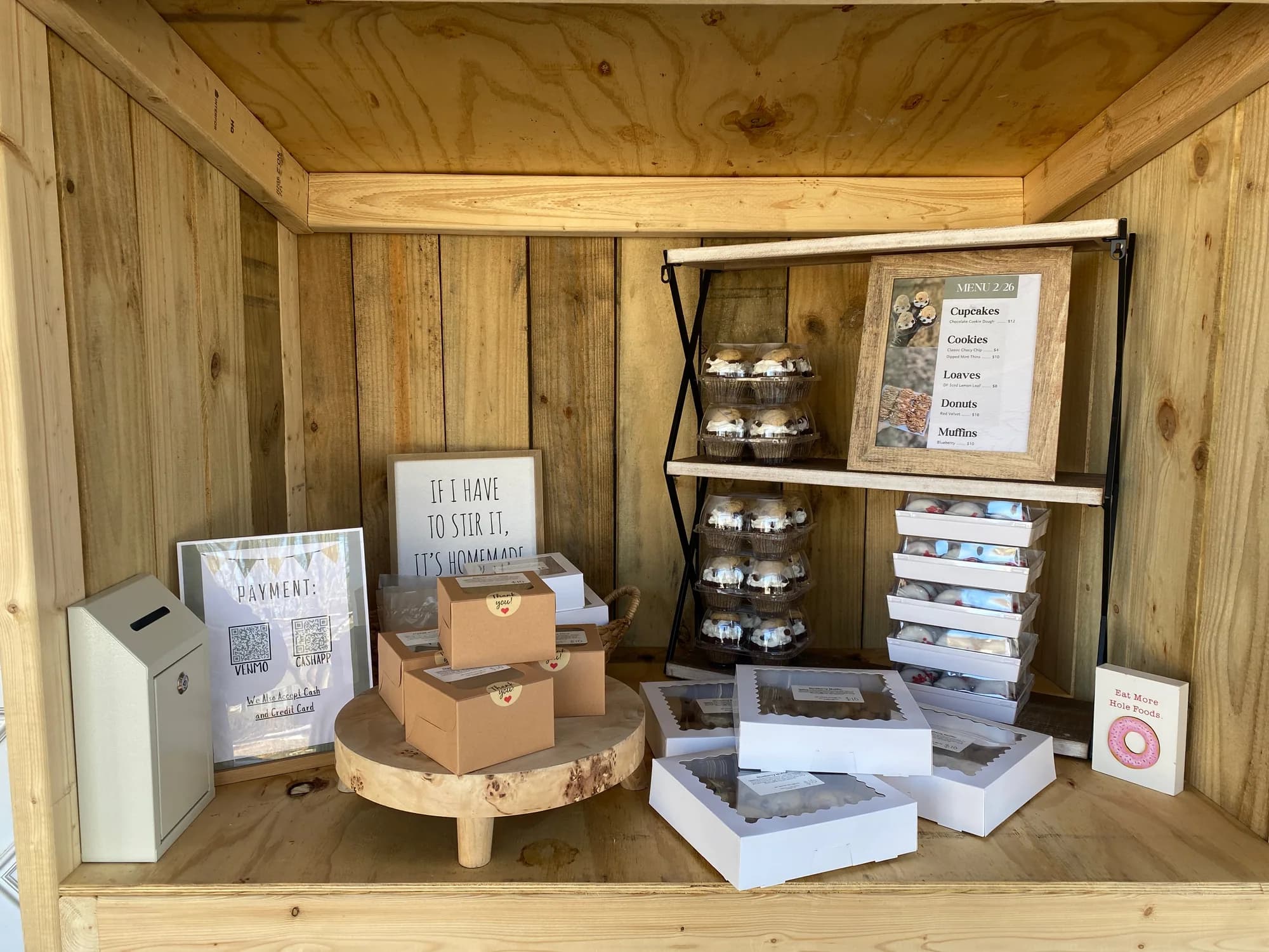 The Bake Against The Grain farmstand interior in Elmira, NY